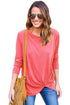 Sexy Rosy Long Sleeves Drape Top